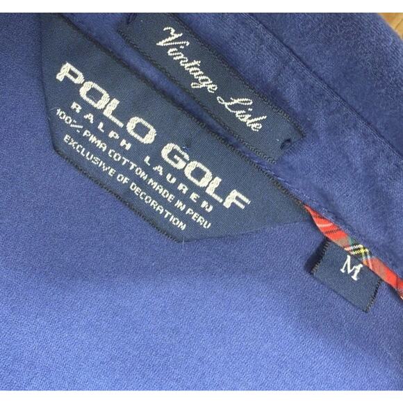 Ralph Lauren Polo Golf Shirt Mens M Vintage Lisle Blue Performance Casual - Picture 5 of 6